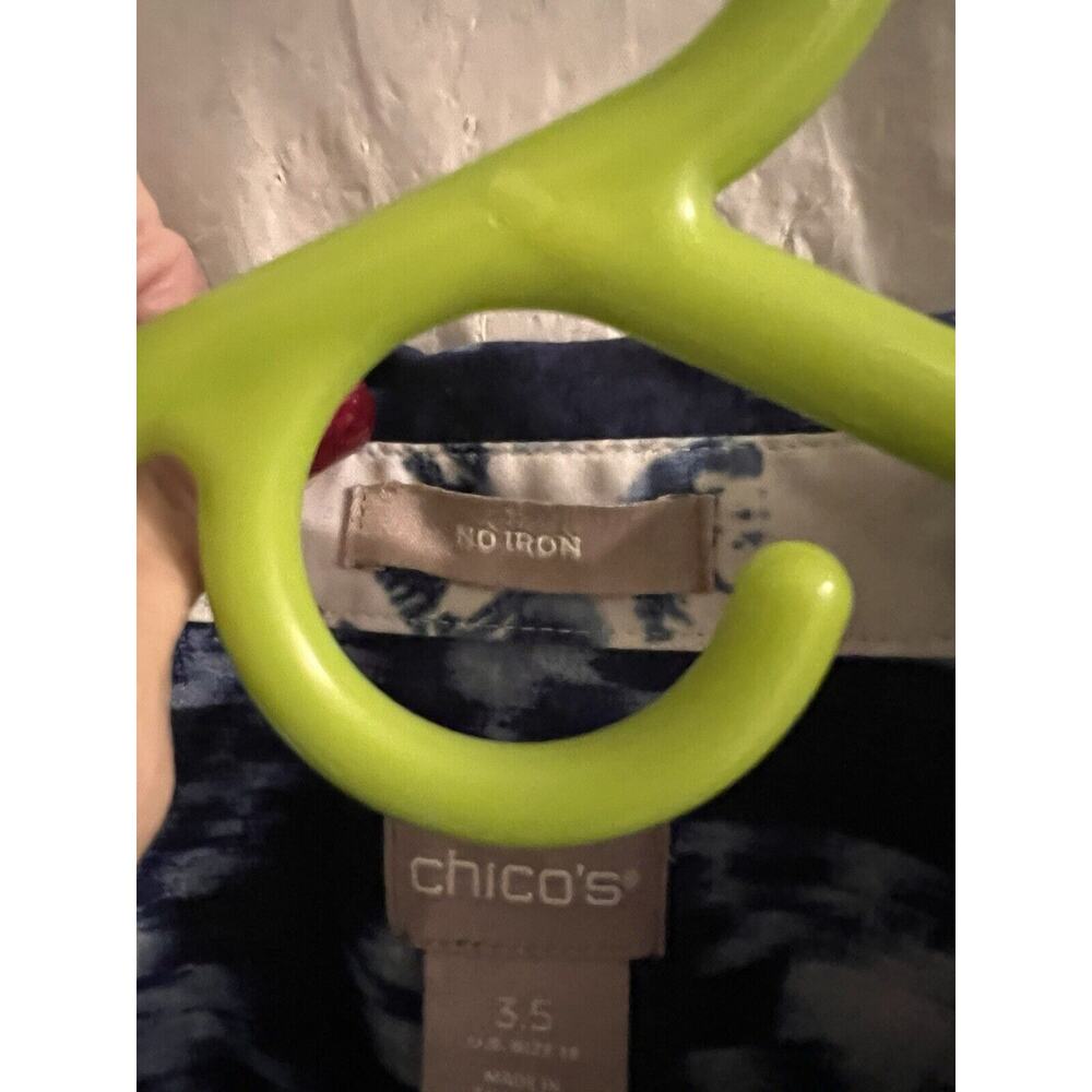 Chicos No Iron Petite Cotton Blend Batik Print Tunic Top Size 18 - Picture 5 of 9